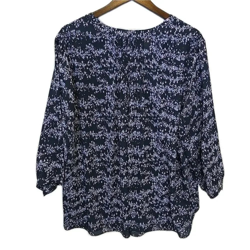 Lot 3 NYDJ Plus Size 1X Pintuck Peasant Blouse Tops Mixed Prints 3/4 Sleeve Boho - Picture 8 of 14